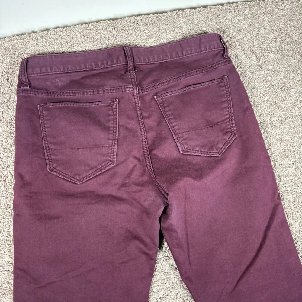 Banana‎ Republic Travel Jean Mens 34x32 Slim Fit Burgundy Maroon Cotton Stretch
